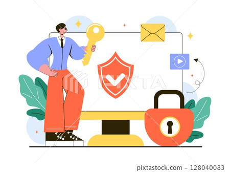 Personal Protection Vector Illustration Featuring Safety Equipment with a Construction Industrial Worker and Construction Tools in a Flat Background Personal Protection Vector Illustration Featuring Safety Equipment with a Construction Industrial Worker and Construction Tools in a Flat Background 128040083