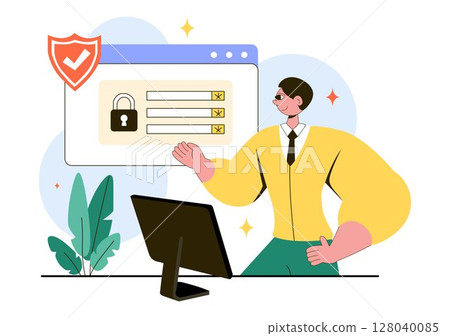 Personal Protection Vector Illustration Featuring Safety Equipment with a Construction Industrial Worker and Construction Tools in a Flat Background Personal Protection Vector Illustration Featuring Safety Equipment with a Construction Industrial Worker and Construction Tools in a Flat Background 128040085