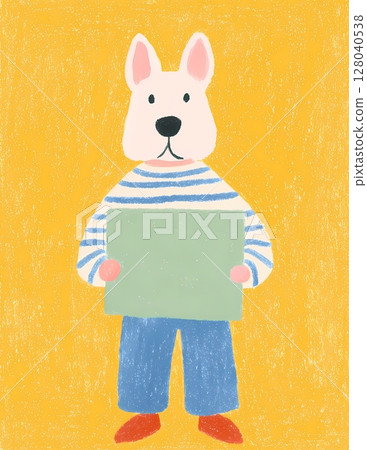 拿著板子的小白狗 128040538