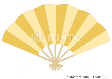 Vector illustration material of a golden fan Icon Simple Vector 128041088