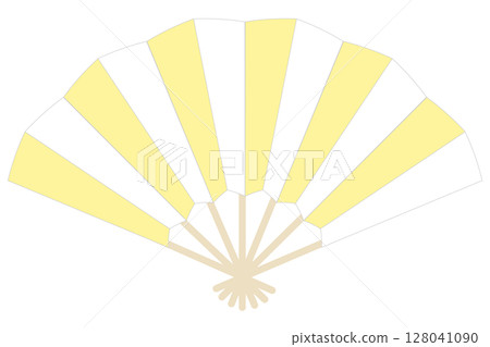 Yellow and white fan icon material illustration Simple white background Vector png 128041090