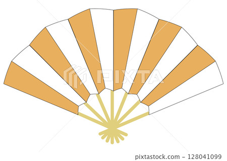 Fan illustration material icon Simple yellow orange striped pattern Vector png 128041099