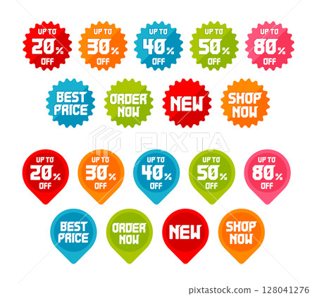 SALE, discount, sales promotion icon illustration set SALE, discount, sales promotion icon illustration set 128041276