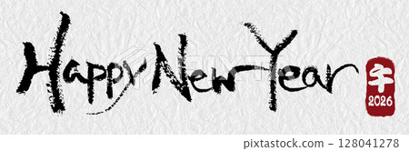 New Year's Card Happy New Year Basic Reiwa 8 2026 Brush Calligraphy Japanese Style Banner New Year's Card Happy New Year Basic Reiwa 8 2026 Brush Calligraphy Japanese Style Banner 128041278