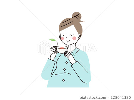 孕婦喝草本茶放鬆 孕婦喝草本茶放鬆 128041320