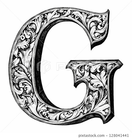 Hand drawn English letters 128041441
