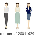 Business woman: Full body: Troubles/problems: Flat design 128041629