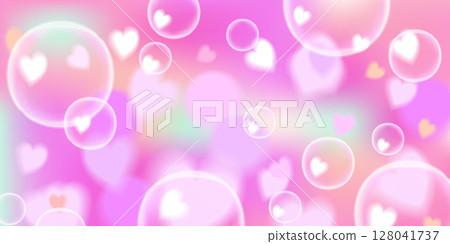 A romantic pink and red gradient vector background with luminous heart bubbles and a dreamy bokeh effect. This vibrant and passionate illustration is perfect for Valentine s Day designs, wedding A romantic pink and red gradient vector background with luminous heart bubbles and a dreamy bokeh effect. This vibrant and passionate illustration is perfect for Valentine s Day designs, wedding 128041737