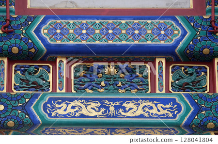 Colorful ceiling decoration at the of The Lama Yonghe Temple in Beijing 128041804