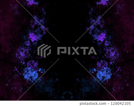 Dark black background with purple and blue splatters 128042105