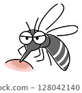 Illustration of a blood-sucking mosquito 128042140