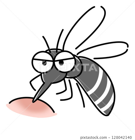 Illustration of a blood-sucking mosquito Illustration of a blood-sucking mosquito 128042140