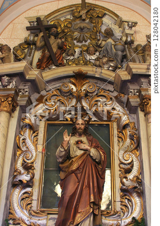 Sacred Heart of Jesus, altar in the Church of Saint Barbara in Rude, Croatia Sacred Heart of Jesus, altar in the Church of Saint Barbara in Rude, Croatia 128042180