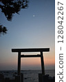 Torii gate and moon of Morito Shrine 128042267