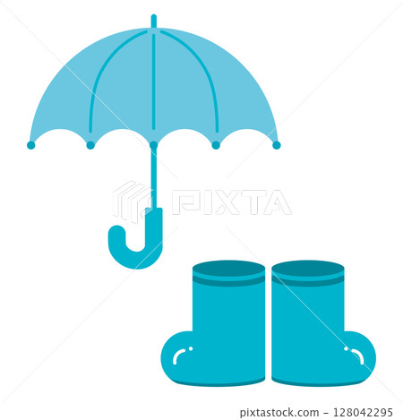 Umbrella and boots Umbrella and boots 128042295