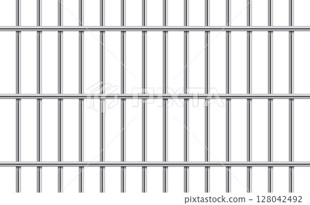 Metal bars creating a grid-like pattern, confinement implied, structure. Metal bars creating a grid-like pattern, confinement implied, structure. 128042492