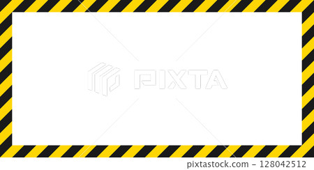 Warning Border: Black and Yellow Stripped Frame for a message or image insert Warning Border: Black and Yellow Stripped Frame for a message or image insert 128042512