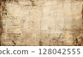 Old newspaper background. Aged brown paper grunge vintage texture. Overlay template 128042555