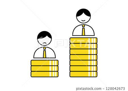 Illustration showing disparity in financial assets 128042673