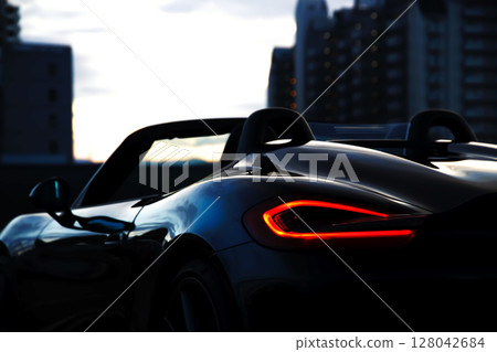 shiny black open car shiny black open car 128042684