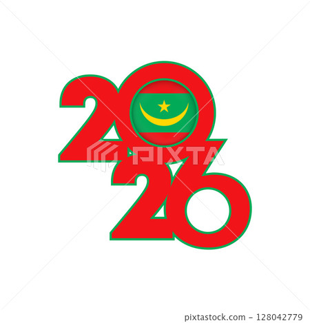 2026 banner with Mauritania flag inside. 2026 banner with Mauritania flag inside. 128042779
