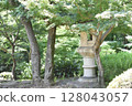 Stone lantern in the Japanese garden, Former Asakura residence 128043057