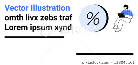 Engineer using laptop, large percentage symbol, black text boxes, Ideal for technology trends, analytics, business highlights, financial reports, engineering overviews, statistical data Engineer using laptop, large percentage symbol, black text boxes, Ideal for technology trends, analytics, business highlights, financial reports, engineering overviews, statistical data 128043161