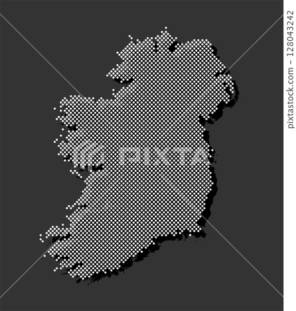 Vector map Ireland from points, dotted template Vector map Ireland from points, dotted template 128043242