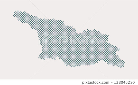 Vector map Georgia from points, dotted template Vector map Georgia from points, dotted template 128043250