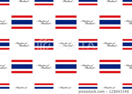 Seamless pattern background with the Thailand flag and country name 128043348
