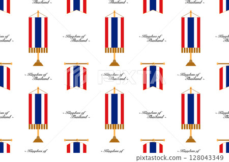 Seamless pattern background with the Thailand flag and country name 128043349