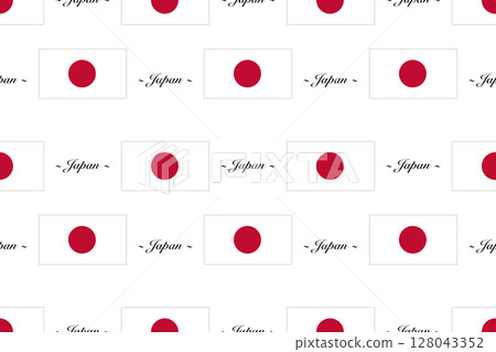 Seamless pattern background with the Japanese flag and country name Seamless pattern background with the Japanese flag and country name 128043352