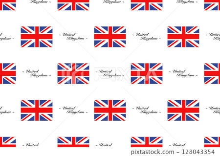 Seamless pattern background with the UK flag and country name 128043354