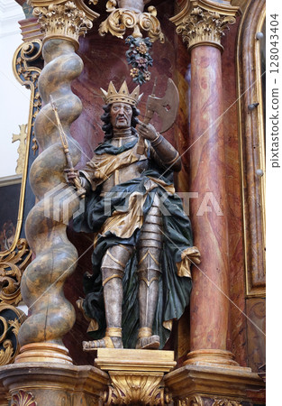Saint Ladislaus of Hungary, main altar in the church of Saint Leonard of Noblac in Kotari, Croatia Saint Ladislaus of Hungary, main altar in the church of Saint Leonard of Noblac in Kotari, Croatia 128043404