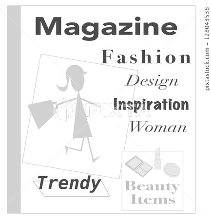 Monochrome Newspaper and Magazine Icons Collection	 128043538
