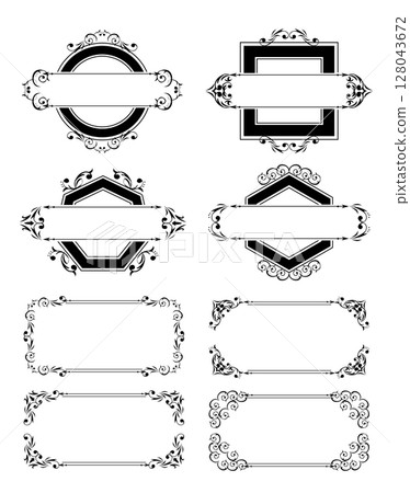 Antique vintage frame decorative frame Antique vintage frame decorative frame 128043672
