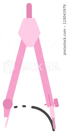 Cute Pink Compass Drawing a Circle Cute Pink Compass Drawing a Circle 128043976