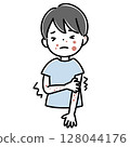 Illustration of a child suffering from a rash 128044176