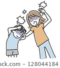Illustration of a mother abusing her child 128044184
