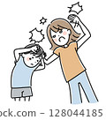 Illustration of a mother hitting her child 128044185