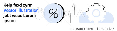 Percentage symbol beside upward arrows and gear, symbolizing growth, progress, and efficiency. Ideal for business, finance, marketing, technology, education, productivity, and data analysis Landing Percentage symbol beside upward arrows and gear, symbolizing growth, progress, and efficiency. Ideal for business, finance, marketing, technology, education, productivity, and data analysis Landing 128044187