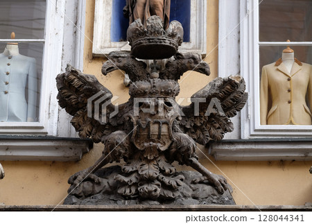 Imperial eagle emblem in Graz, Styria, Austria 128044341