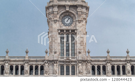 Town Hall building Camara Municipal do Porto timelapse hyperlapse on Liberdade Square, Porto, Portugal Town Hall building Camara Municipal do Porto timelapse hyperlapse on Liberdade Square, Porto, Portugal 128044423