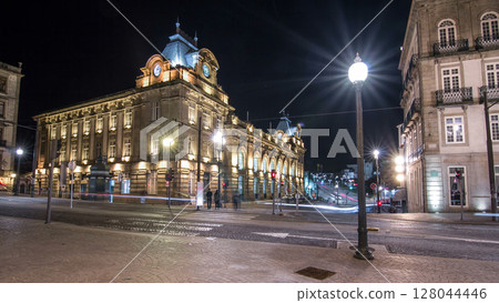 The crossroads with the Sao Bento Railway Station timelapse hyperlapse. 128044446