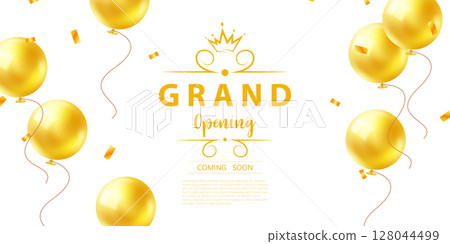 Design your business card with golden ribbon. Beautiful business banner vector illustration. 128044499