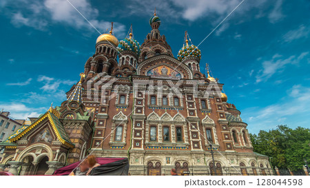 Church of the Savior on Spilled Blood timelapse hyperlapse. Church of the Savior on Spilled Blood timelapse hyperlapse. 128044598