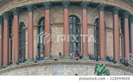 The top of Saint Isaac's Cathedral timelapse in Saint-Petersburg, Russia. The top of Saint Isaac's Cathedral timelapse in Saint-Petersburg, Russia. 128044608