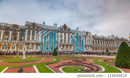 The Catherine Palace timelapse hyperlapse is a Rococo palace located in the town of Tsarskoye Selo Pushkin The Catherine Palace timelapse hyperlapse is a Rococo palace located in the town of Tsarskoye Selo Pushkin 128044618
