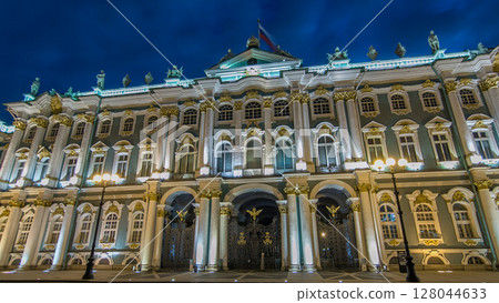 Winter Palace in Saint Petersburg timelapse hyperlapse Winter Palace in Saint Petersburg timelapse hyperlapse 128044633