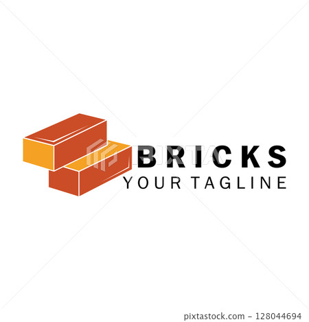 creative brick logo designs for buildings, architectural buildings, civil engineering, building materials shops 128044694